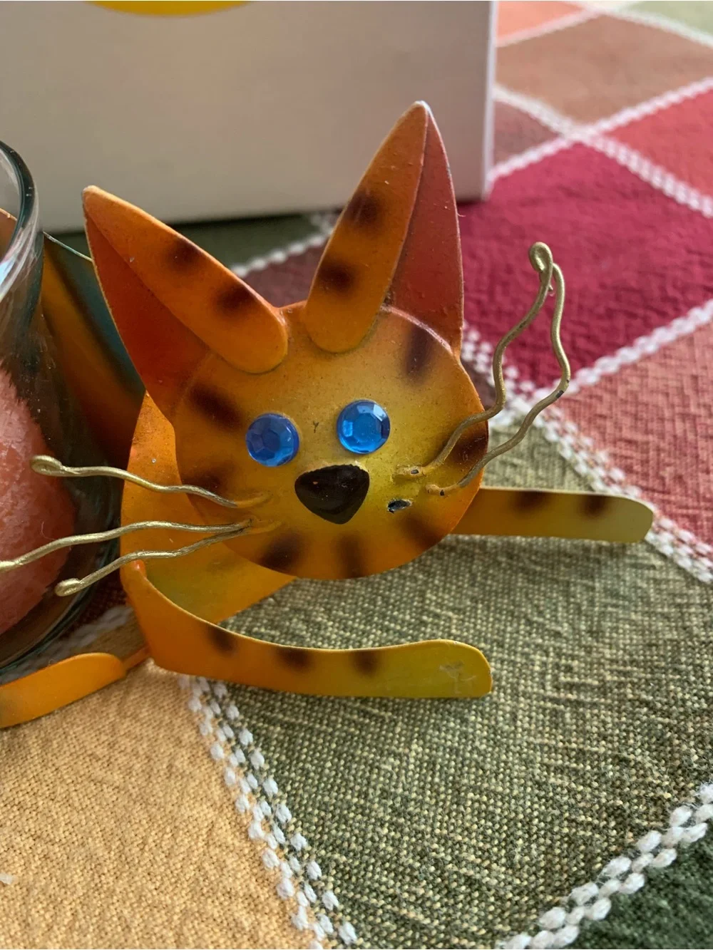 Maxima NIB Maxima Metal Cat Candle Holder & Votive - Cute Whimsical Decor!